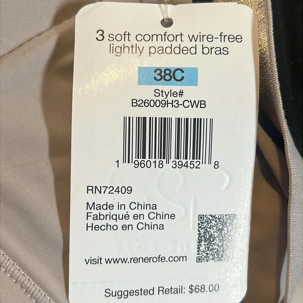 RENE’ ROFE’ soft comfort wire free bra Nude color. Adjustable straps 10% spandex - Picture 4 of 7